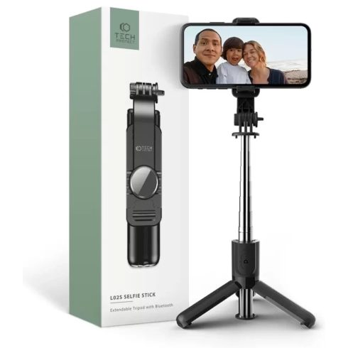 TECH-PROTECT L02S vezetéknélküli Selfiebot Tripod fekete