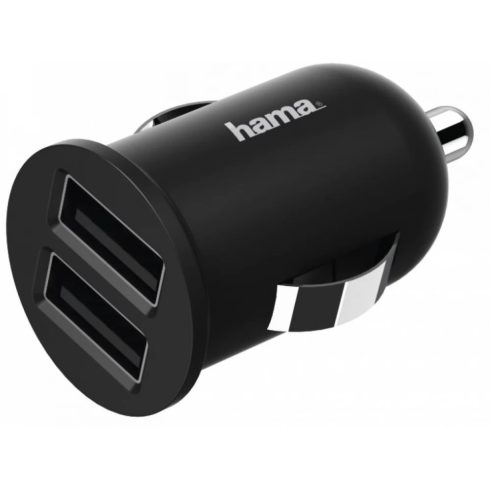 HAMA Autós töltő 2xUSB 2.4A fekete