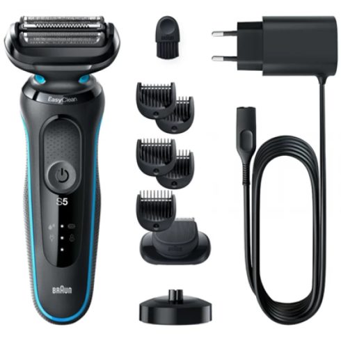 BRAUN Series 5 51-M4500cs Wet&Dry Elektromos borotva töltőállvánnyal 1 tartozékkal fekete-mentazöld