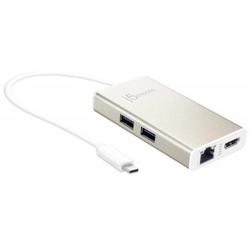   J5CREATE JCA374-N USB-C Multi-Adapter - HDMI/Ethernet/USB 3.1 HUB/PD 3.0