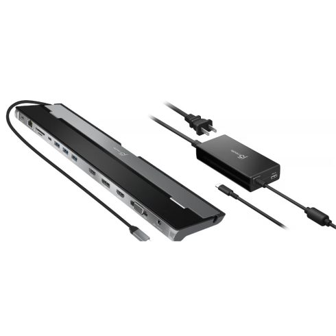 J5CREATE JCD543P-EN USB-C Triple Display Docking Station with 100W PD Adapter