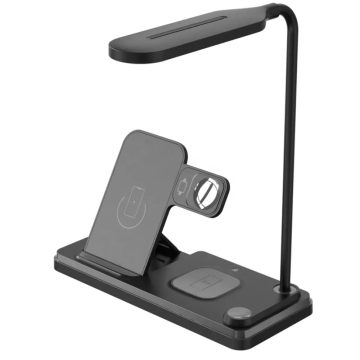   XPRO 4in1 QI töltőállomás LED asztali lámpával 15W fekete
