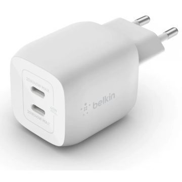 BELKIN WCH011VFWH Dual USB-C GaN Wall Charger with PPS 45W