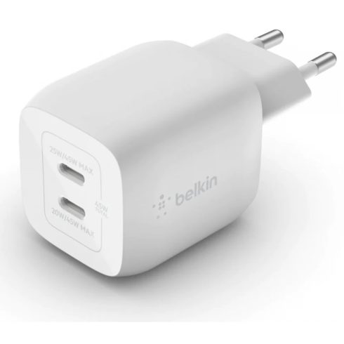 BELKIN WCH011VFWH Dual USB-C GaN Wall Charger with PPS 45W
