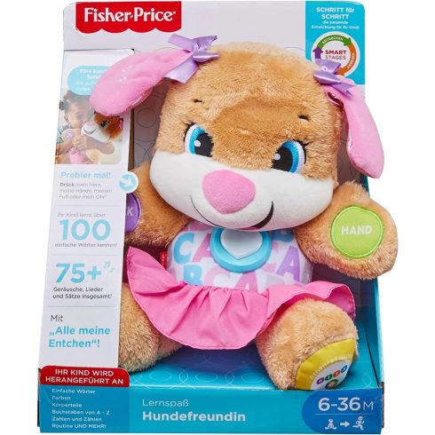 MATTEL Fisher Price Fejlesztő plüss lány kutya NÉMET nyelvű