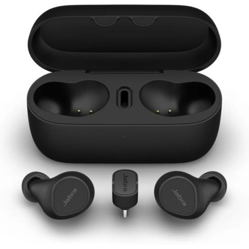 JABRA Evolve2 Buds USB-C MS vezeték nélküli töltőpaddal fekete