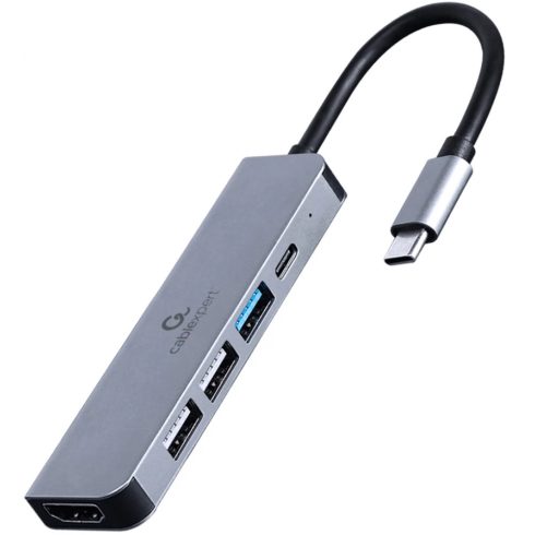 GEMBIRD USB Type-C 5-in-1 multi-port adapter v2