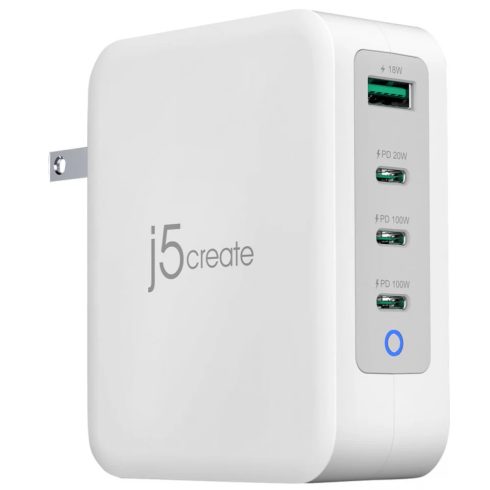 J5CREATE JUP43130 GaN USB-C 4-Port Charger 130W fehér