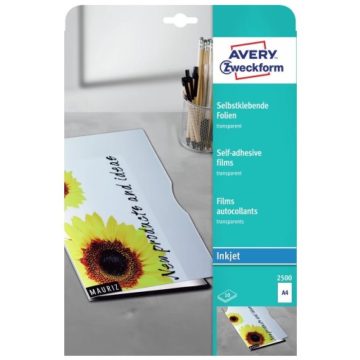   AVERY 2500 tintasugaras nyomtatóhoz öntapadó fólia A4 10 db