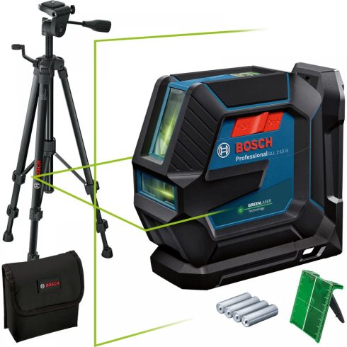 BOSCH GLL 2-15 G Professional Vonallézer állvánnyal