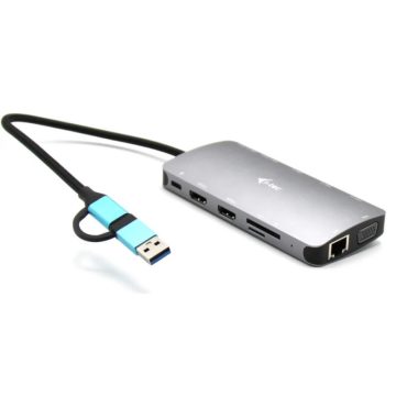   ITEC USB 3.0 USB-C/Thunderbolt 3x Display Metal Nano Dock with LAN + Power Delivery 100 W
