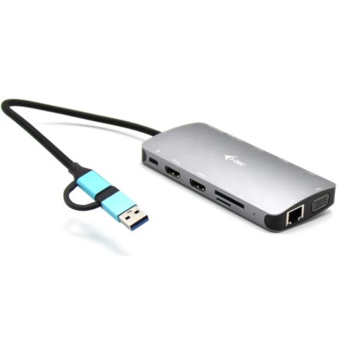 ITEC USB 3.0 USB-C/Thunderbolt 3x Display Metal Nano Dock with LAN + Power Delivery 100 W