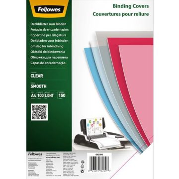   FELLOWES PET Előlap spirálozáshoz A4 150 mikron víztiszta 100db
