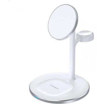   CHOETECH T585-F 2 in 1 Vezeték nélküli töltőállvány fehér