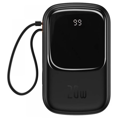 BASEUS Qpow Pro Power Bank 20000mAh 20W USB-C + USB-C kábel fekete