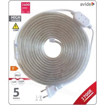   AVIDE ABLSBL-220V-3528-60WW67 LED Szalag Bliszter 220V 4.8W 2700K 5m