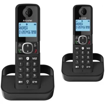 ALCATEL F860 Duo Hordozható vezetékes Dect telefon fekete