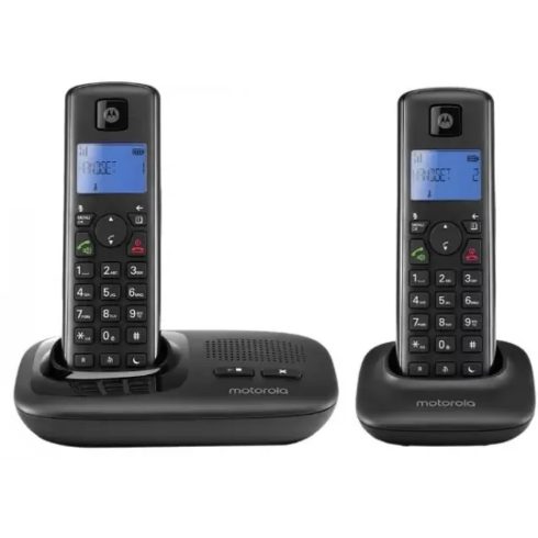 MOTOROLA T412 Duo Hordozható vezetékes Dect telefon üzenetrögzítővel fekete