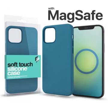   XPRO Soft Touch MagSafe szilikon tok iPhone 14 Pro Max viharkék