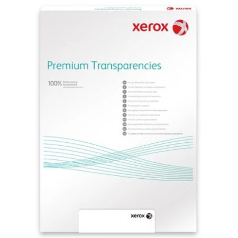 XEROX Fólia írásvetítőhöz A4 fekete-fehér fénymásolóba lézernyomtatóba lehúzható vezetőcsíkkal