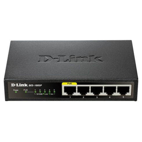 D-LINK DES-1005P 5-Port Fast Ethernet PoE Unmanaged Desktop Switch