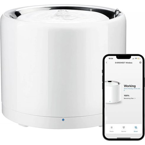 PETKIT P4108 W4X Smart Pet Ivókút Eversweet vezeték nélküli 1.8 l rozsdamentes acél / ABS / fehér