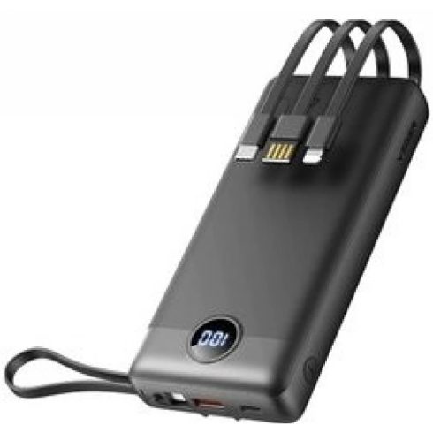 VEGER VP2047 Powerbank beépített kábelekkel 20000mAh fekete