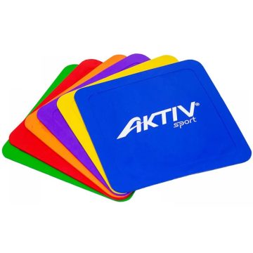 AKTIVSPORT Négyzet alakú padlójelölő szett 6 darabos