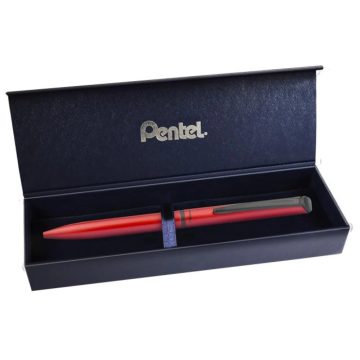   PENTEL EnerGel BL-2507 Rollertoll 0.35 mm rotációs matt piros tolltest kék