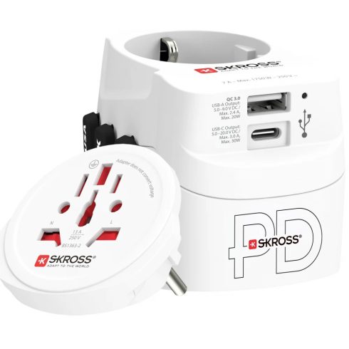 SKROSS 1.302473 PRO Light USB AC30PD World Adapter