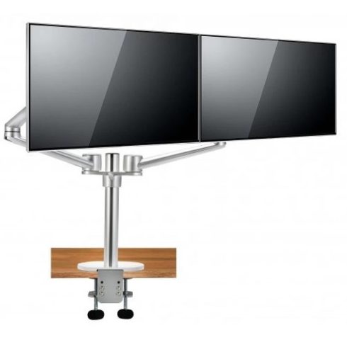 SPIRE CG-UGOL-2S Dual asztali monitor tartó konzol "-27" ezüst