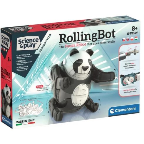 CLEMENTONI Tudomány és Játék - RollingBot robot panda építő készlet