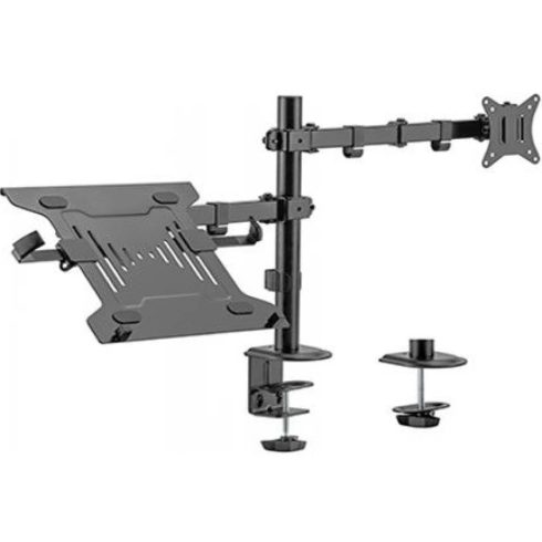 GEMBIRD MA-DA-03 Állítható asztali tartó monitor karral és notebook tálcával 17"-32