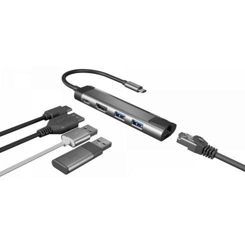 NATEC Fowler Go USB-C 3.0 UTP Átalakító 3x USB-A 1x USB-C szürke