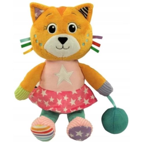 CLEMENTONI Baby Plüss Katy cica csörgővel