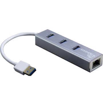   INTER-TECH ARGUS IT-310-S USB-A 3.0 UTP Átalakító 3x USB-A 1 Gbps szürke