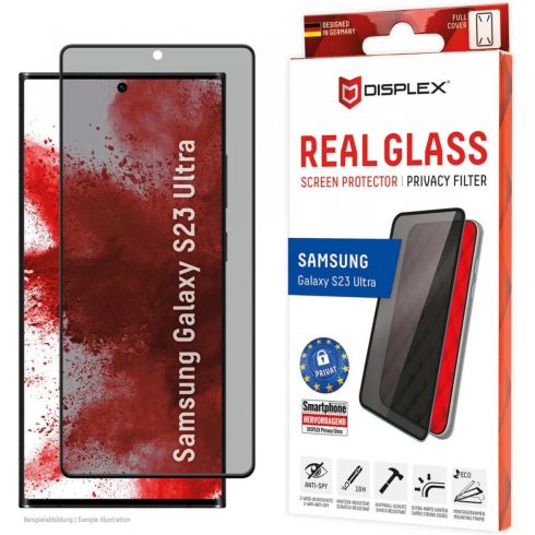 DISPLEX Real Glass Screen Protector privacy Samsung Galaxy S23 Ultra
