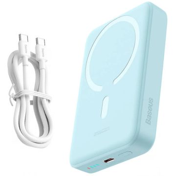   BASEUS Overseas Magnetic Mini Power Bank 10000mAh 30W világoskék