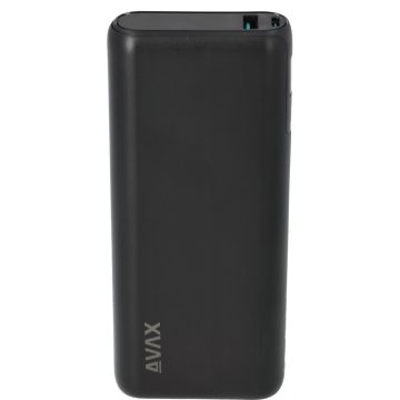   AVAX PB202B VITALITY PD/Type C 65W+QC 18W 20.000mAh gyorstöltő powerbank fekete