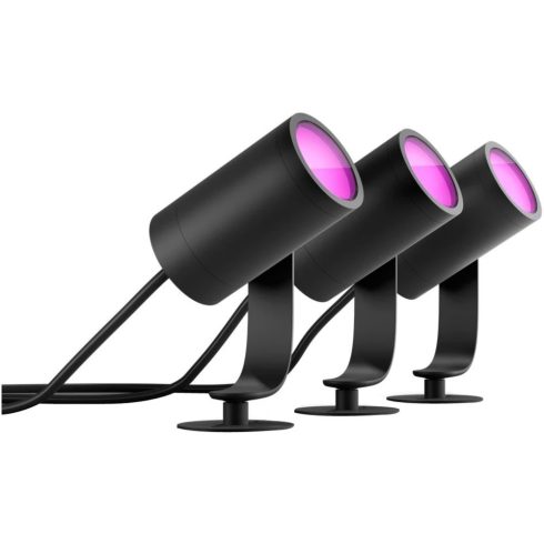 PHILIPS Hue White & Color Ambiance Lily LED kerti spotlámpa fekete 3db