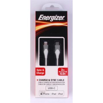   ENERGIZER USB 2.0 Type C Lightning Töltő/adat Fehér 2m 3492548228171