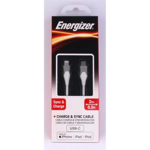 ENERGIZER USB 2.0 Type C Lightning Töltő/adat Fehér 2m 3492548228171