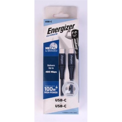 ENERGIZER USB 2.0 Type C Összekötő Fekete-Szürke 2m 3492548232253