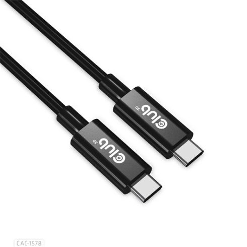 CLUB3D USB 4.0 Type C Összekötő Fekete 2m CAC-1578