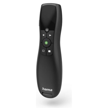   HAMA 139918 Multimedia presenter Green-light zöld lézer pointer-rel fekete