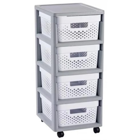 CURVER 231556 Infinity Fiókos tároló újrahasznosított 4 x 11 l fehér