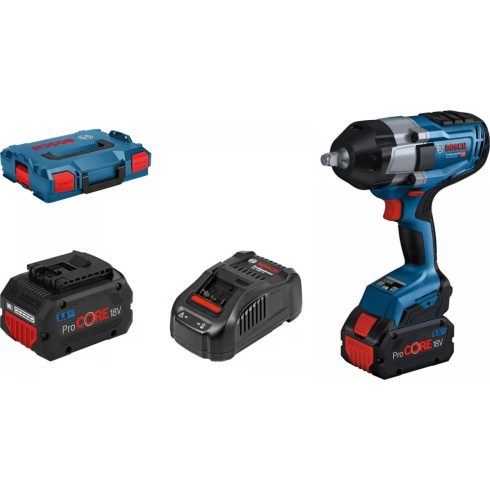 BOSCH BITURBO GDS 18V-1000 Akkus ütve-csavarozó + 2x ProCore 5.5Ah akku + L-BOXX