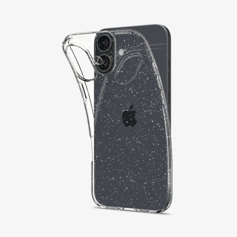 SPIGEN Liquid Crystal Glitter hátlaptok iPhone 16 Plus átlátszó