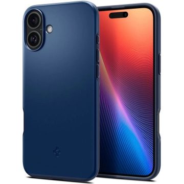   SPIGEN Thin Fit MagFit MagSafe kompatibilis tok Apple iPhone 16 sötétkék