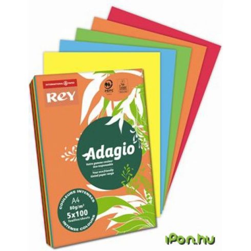 REY Másolópapír színes A4 80 g 5x100 lap Adagio intenzív mix